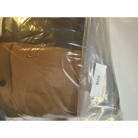 Nike Quilted Down Puffer Vest 2 Tone Brown Men’s Medium 2 Small Pulls - Picture 11 of 11